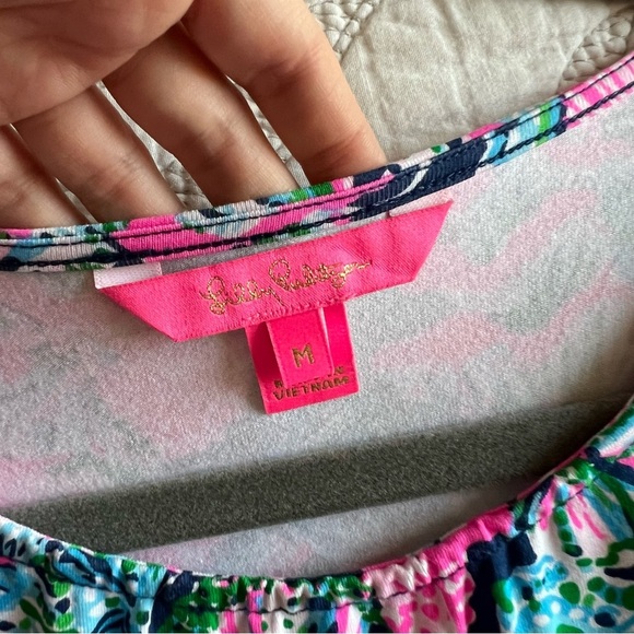 NWOT - Lilly Pulitzer - Auralia Dress - Oyster Bay Navy Shroom With A View - Picture 3 of 13